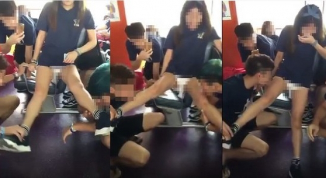辣眼睛!香港高校迎新遭批似＂性派对＂ 2男舔1女大腿