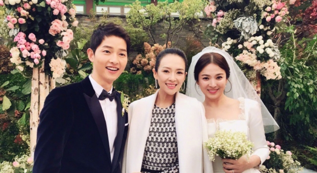 宋慧乔婚纱照曝光 婚礼上宋仲基为宋慧乔取暖