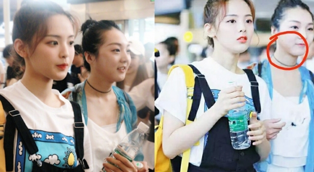 杨超越强东玥机场对比图 网友：这是古代公主和宫女？