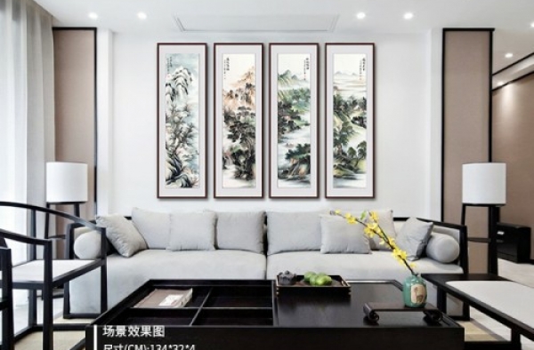 中式客厅挂什么画 一幅浓情山水画足以打造古韵之家