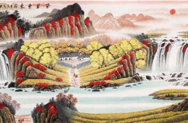 家居装饰画挂什么画，手绘山水画提升家居旺风水