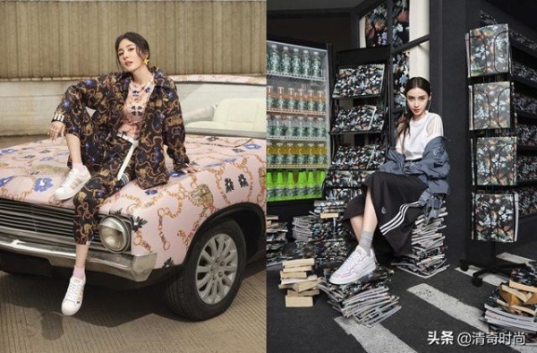 美到撞脸！杨幂、Angelababy穿adidas新装比美