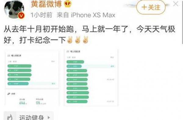 黄磊晒跑步打卡一周年，网友纷纷艾特孙红雷，两个男人的减肥之战