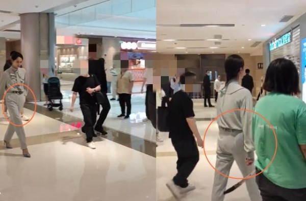 海清出席活动优雅大方，前呼后拥受关注，却因裤子太紧身引尴尬
