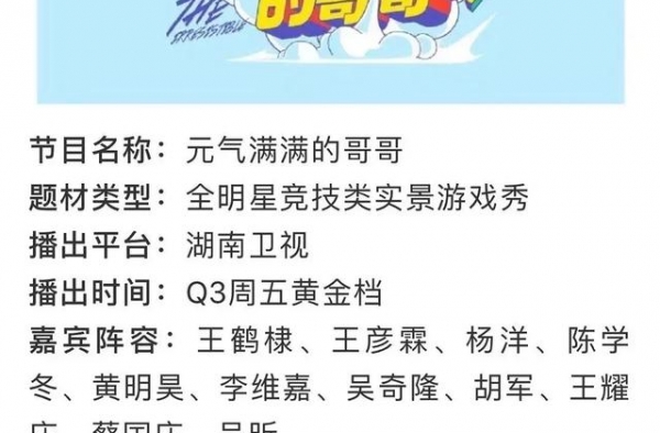 《元气满满的哥哥》：意外之喜，又一档国产“王牌综艺”火了