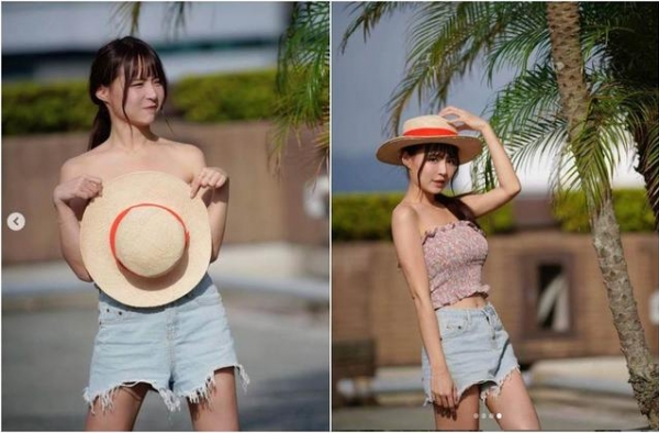 呆萌女神草帽遮上身惹遐想，被热到娇喊：有点不想穿衣服
