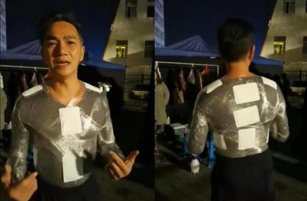 戏骨骆达华零下敬业拍戏，身上裹保鲜膜，贴暖宝宝下水引爆炸担忧